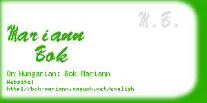 mariann bok business card